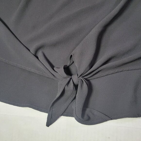 Veronica M. Black Off-Shoulder Blouse With Front Tie Detail 3/4 Sleeves Size M - Picture 8 of 8